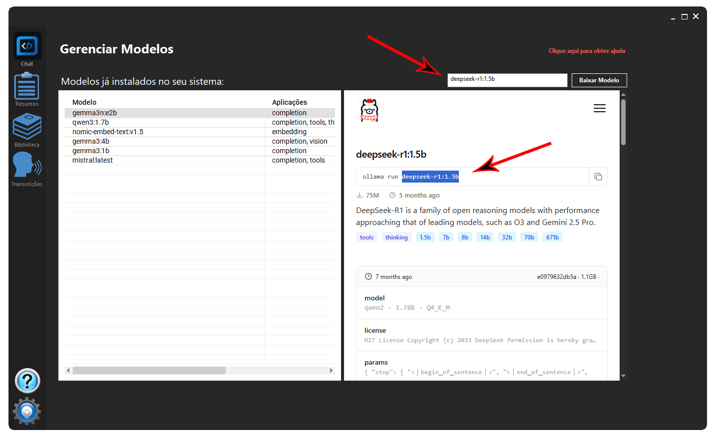 RAGU Gerenciar Modelos